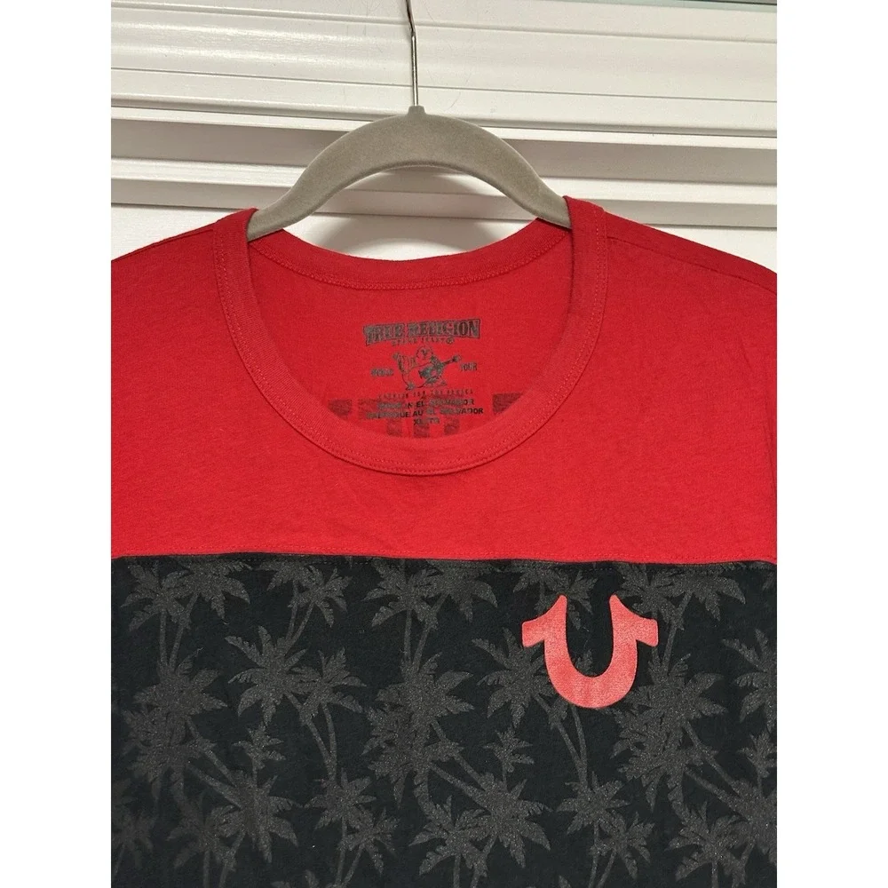 True Religion,‎ Mens Spellout Black Red Double Sided 02 Graphic T Shirt, XL
